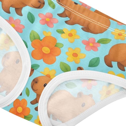 Joisal Animals Toddlers Underwear Floral 2t Cotton Panties for Girl Cute Cartoon Capybaras Blue Undies Kids Briefs4