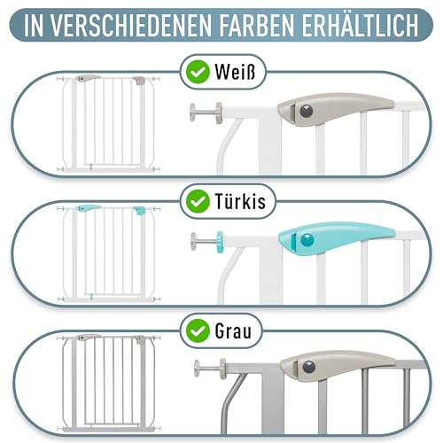 ib style Treppenschutzgitter Berrin - Türschutzgitter für Babys, Ohne Bohren, Gittertür, Tuergitter für Kinder, Schwarz, Breite: 140-150 cm