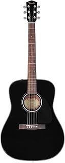 Fender CD-60 Dreadnaught - Guitarra acústica (V3) - Con estuche, negro, diapasón de nogal