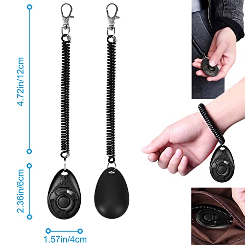 Diyife Hunde Clicker, Trainings-Clicker mit Elastischem Handschlaufe, Klicker mit Großem Knopf, Hundeerziehung und Hundetraining, für Hund, Katze, Pferd (2 Stück, Schwarz + Cyan)