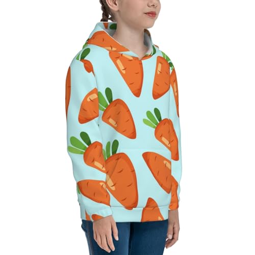 Cartoon Carrot Kids Pullover Hoodies Boys Sweatshirts Girls Athletic Clothes with Pocket3