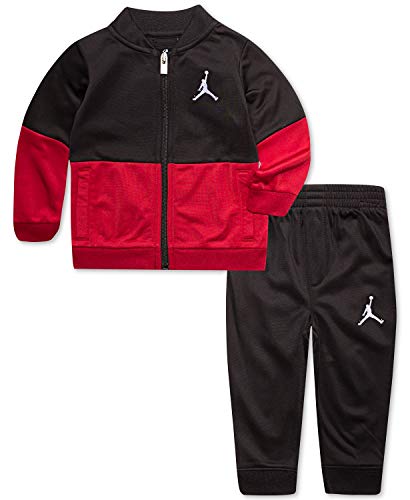 Nike Boy`s Two Piece Tracksuit Jacket & Pants Set (Black(755305-023)/Red, 6)