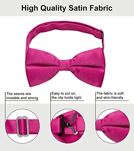 Image of YourTies Bow Ties for Men Pretied Bowties Solid Color Satin Bow Tie Formal Business Tuxedo Wedding Party Prom