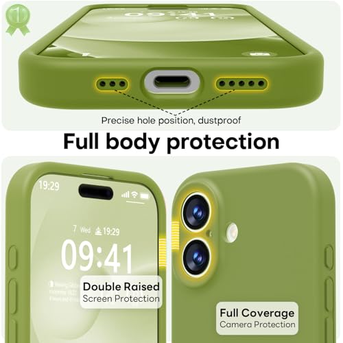 Image of LOVE 3000 Designed for iPhone 17 Case, Premium Silicone [Compatible with Magsafe][Soft Anti-Scratch Microfiber Lining] Shockproof Protective Phone Case for Men Women 6.3 inch, Cedar Green