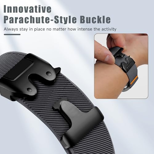 Correa de nylon para reloj Garmin QuickFit 26 mm gris miniatura 2