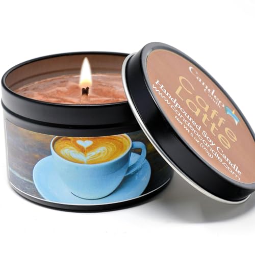 Caffe Latte, Fall Scented Soy Vela Lata (6 oz), Velas de otoño