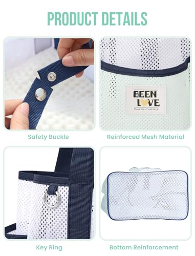 Mesh Beach Bag for Women, Lightweight Beach Tote Bag Sandproof Pool Bag with 8 Pockets for Travel Vacation Essentials4