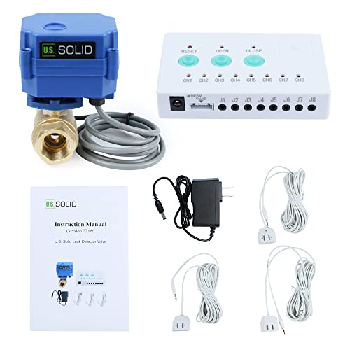 U.S. Solid Water Leak Detector with Auto Shutoff Valve, Sound Alarm, 1/2" Motorized Brass Ball Valve & 3 Sensors, Home Flood Prevention & Water Damage Defense for Basement, Laundry, Water Heater - image 1