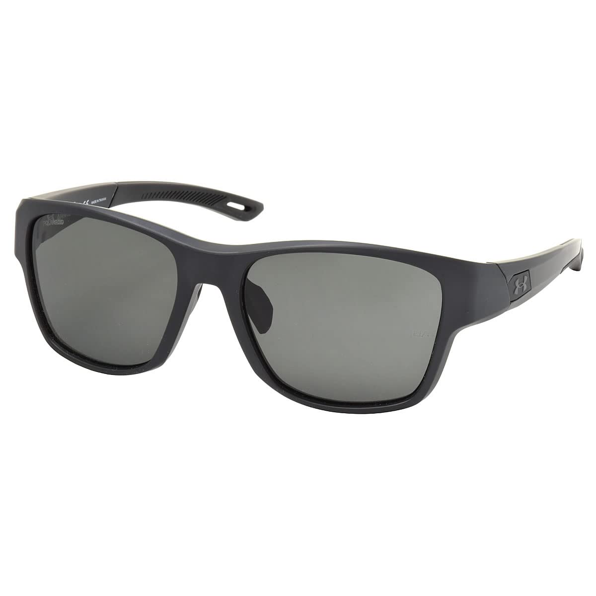 Under ArmourGrey Polarized Oleophobic Lens Rectangular Sunglass Full-Rim Matte Black Frame - 204095003576C