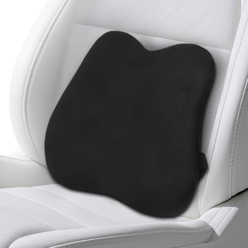 Quirlig Cojin Lumbar Coche, Cojin Lumbar Silla Oficina Ergonómico, Almohada Lumbar con Esponja Memoria, cojín de Soporte Lumbar, Respaldo Lumbar para Silla Oficina, Coche, Negro