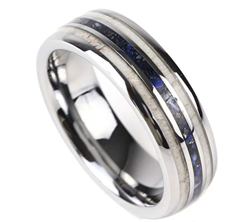 リング ラピスラズリ 指輪 23.5号相当 6mm タングステン メンズ レディース 男性用 女性用 ハワイアンジュエリー メンズジュエリー Luxy コンフォートフィット (タングステン, 23.5)