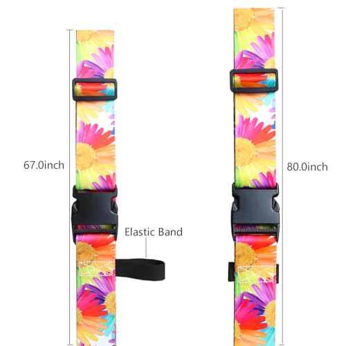 Image of Luggage Straps for Suitcases TSA Approved Easy Pack Organized Suitcase Strap, Luggage Strap, Luggage Belt Strap, Bag Straps for Luggage. Buckle Straps Travel Accessories (Sunflower)