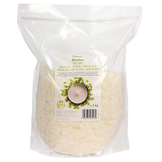 Cera de soja premium de Materialix - distintos tamaños - cera de soja natural ecológica para fabricar velas (2kg)