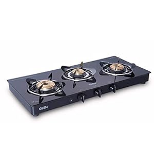 Glen 3 Burner LPG Glass Gas Stove