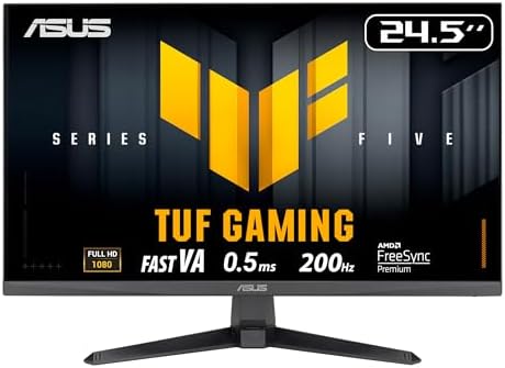 ASUS TUF GAMING VG257Q5A 24.5″ 200Hz 0.5ms Gaming AI ELMB Full HD Fast VA Gaming (Oyuncu) Monitör - Görsel 1