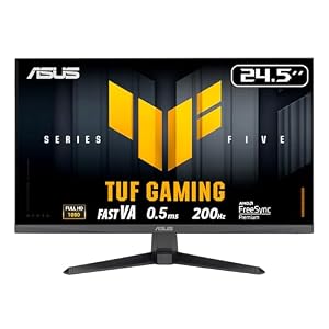 ASUS TUF Gaming Series 5 – VG257Q5A Gaming Monitor – 24.5-inch, Full HD(1920×1080), 200Hz, ELMB SYNC, 0.5ms GTG (min.), Stereo speaker, DisplayWidget Center, Gaming AI