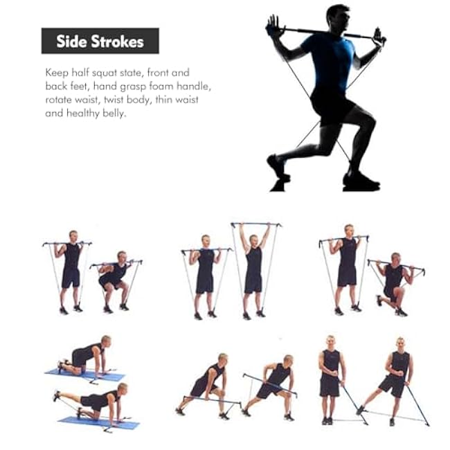 Pilates Bar Kit with Resistance Bands,Multifunctional Pilatess Bar,Stretched Fusions Toning Bar,Pilates Sculpt Bar,Home Gym Equipment for Women & Men Home Gym Pilates Yoga