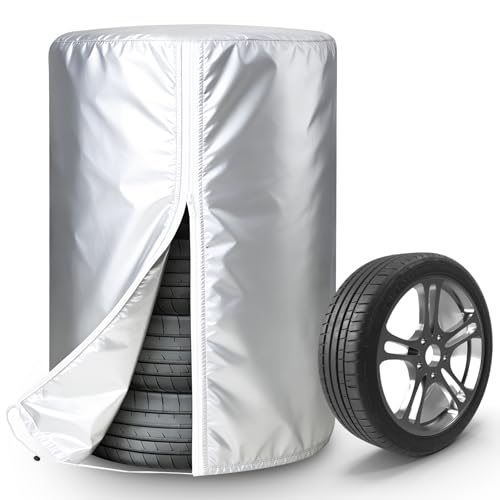 FreeTec Borsa per pneumatici auto, 17 – 22 pollici, protezione per pneumatici 4 pneumatici, protezione solare Oxford 420D, copertura invernale per pneumatici auto (80 x 117 cm)