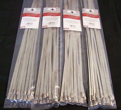 100 Goliath Industrial 15" Stainless Steel Wire Cable Zip Ties Straps Wholesale
