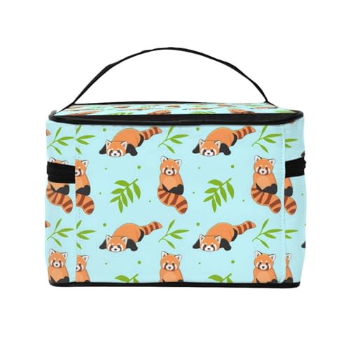 メイクボックス 化粧ボックス かわいい レッサーパンダ レディース メンズ コスメ収納ボックス 大容量 多機能 化粧品収納 旅行用品収納バッグ メイク収納 コスメバッグ 持ち運び便利 makeup organizer 小物入れ メイク道具入れ プレゼント