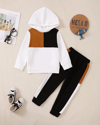 Image of Toddler Boy Clothes Baby Boy Outfit Letter Prints Hoodies Top Ripped Jeans Cute Boys Clothing Set Fall Winter