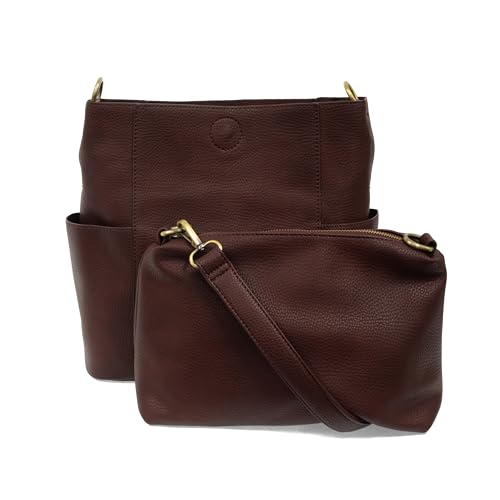 Image of Joy Susan Kayleigh Side Pocket Vegan Leather Bucket Bag - Oxblood