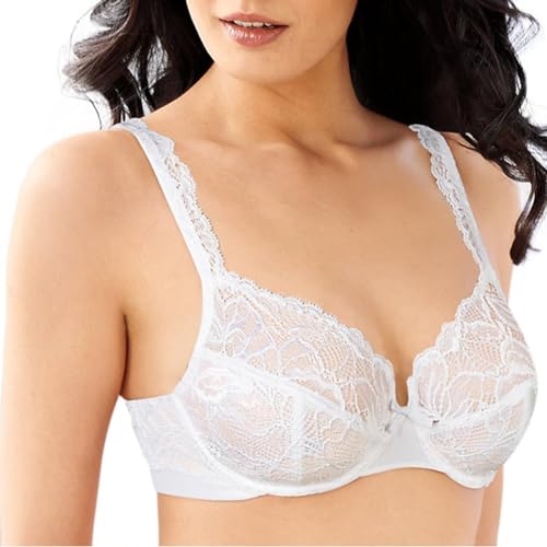 Image of Bali Women's Underwire Lace Bra, Lace Desire Sexy Plunging Bras for Women, Support, Most Comfortable, Full Coverage