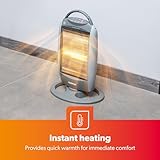 GEEPAS Halogen Heater 1200W | Instant Heating Energy Efficient Heater with 3 Heat Settings 400/800/1200W | Oscillation Function & Low Running Cost | 3 Bar Compact Radiator Home Office, Grey - Image 6