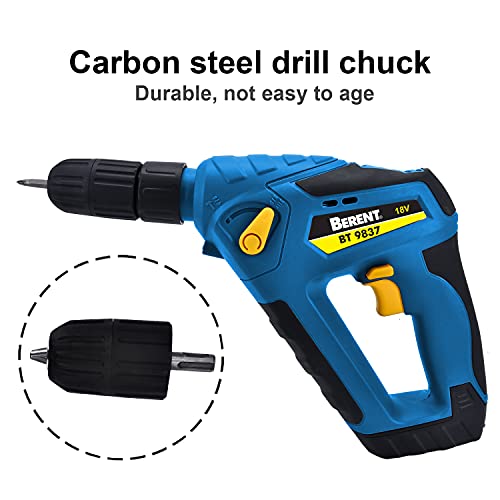 Powerland 18/20V Akku-Hammer Akku Bohrhammer SDS-plus mit Pneumatischem Hammerwerk 3 in 1 Funktion Litium-Ionen Batterie… – Bild 6