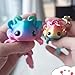 HiesDeosn 2 Pcs Cute Axolotl Tadpole Fidget Toy, 3d Printed Articulating Axolotl with Keychain Flexible Collectible Set, Fun Gift, Candy Rainbow