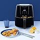 H.KOENIG Ölfreie Fritteuse Air Fryer FRY800, Kapazität 4 L, 7 Kochprogramme, Temperatur einstellbar von 80°C bis 200°C, Touchscreen, Abnehmbarer Korb, Spülmaschinengeeignet, 1400 W