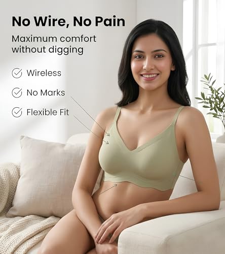 Image of DClub Wireless Bras for Women No Underwire Seamless Push Up Full Coverage Everyday Bra Comfortable Supportive Tshirt Bralette