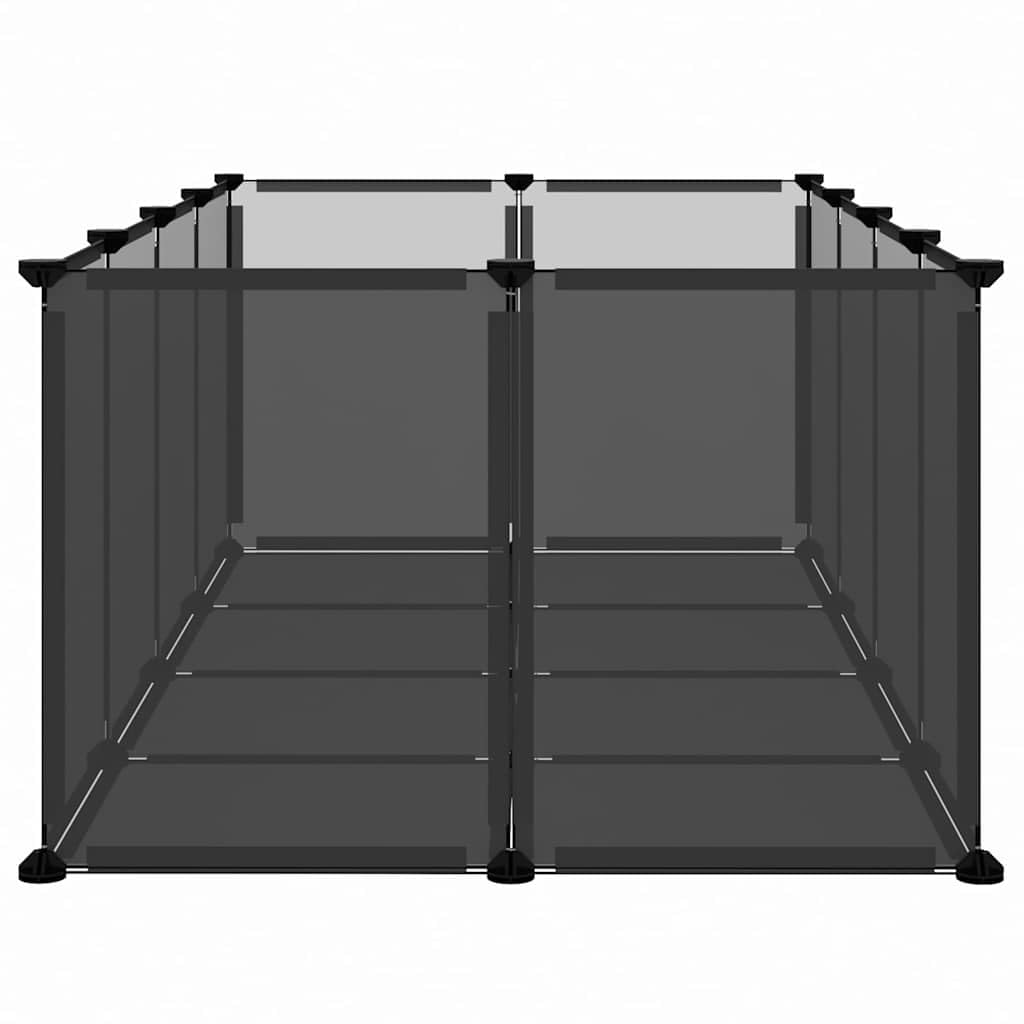 Kleintierkäfig Schwarz 144x74x46,5 cm PP und Stahl