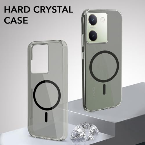 Image of Jkobi Lifetime Anti-Yellow MagSafe Compatible Clear Back Cover Case for Vivo Y300 Plus (Sleek Hard Crystal | Shockproof and Camera Protection)
