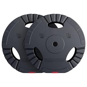 GORILLA SPORTS® Hantelscheiben – Einzeln/Set, 1,25kg, 2,5kg, 5kg, 10kg, 15kg, 17,5kg, 27,5kg, 30kg Gewichte, 30/31mm Bohrung, Tri-Grip, Kunststoff – Gewichtsscheiben, Hantelscheiben-Set