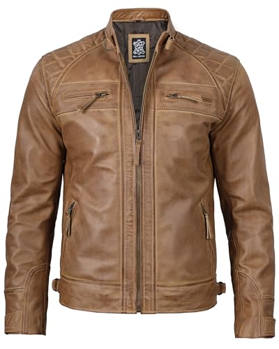 Image of Decrum Men Leather Jacket - Casual Stylish Real Lambskin Leather Jackets for Mens