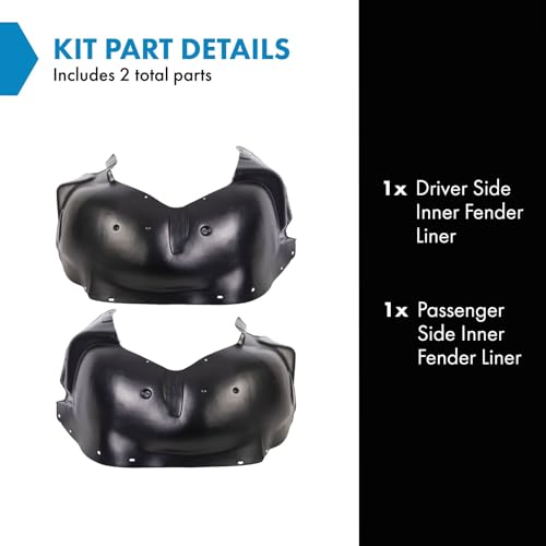 Image of TRQ Inner Fender Liner Set Compatible with 2005-2007 Jeep Liberty CH1248128 CH1249128