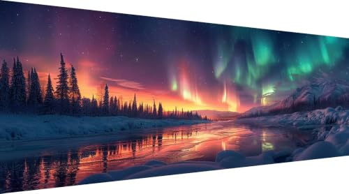 Peinture Diamant Lac Aurore 60x120cm Toile Cristal 5D Haute Définition Modèle Y1-729