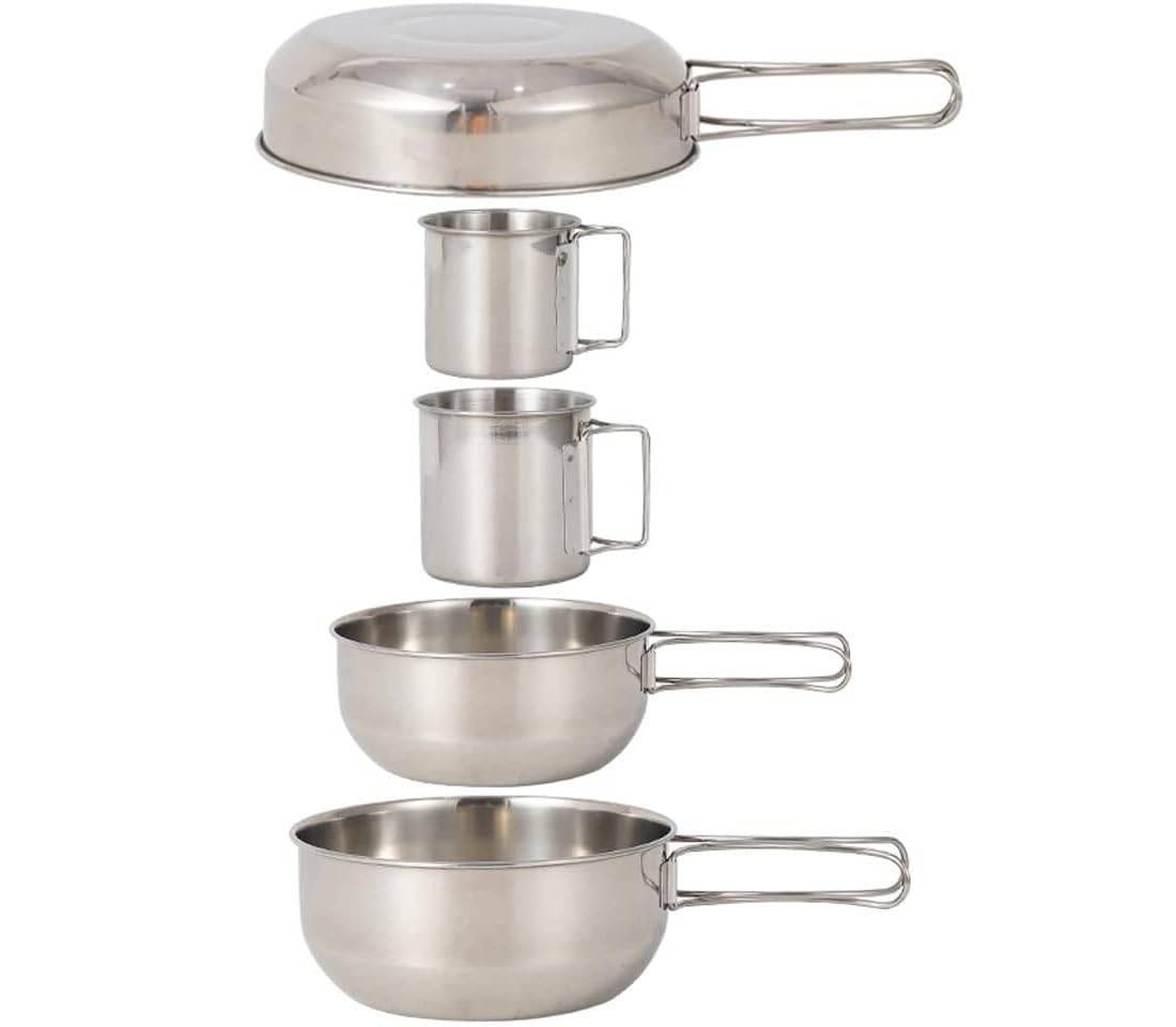 Naczynia Kempingowe Zestaw Naczyń Kempingowych Zestaw Do Gotowania Na Kempingu Ze Stali Nierdzewnej, Przenośne Przybory Do Gotowania Na Zewnątrz Sprzęt Survivalowy