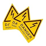 Veemoon 3Pcs High Voltage Warning Stickers Safety Labels for Electrical Equipment Strong Adhesive Application Promotes Safety Industrial and Commercial Settings