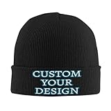 Custom Beanie Hat Add Your Text/Photo/Logo for Men Women Black