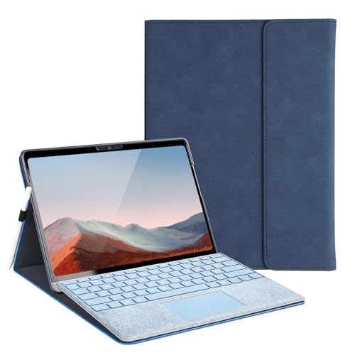 SSS·GRGB Case for Microsoft Surface Pro7 Plus/7/6/5/4 12.3 inch, Multiple Angle Viewing, Stylus Holder, Light Heat Dissipation, Compatible with Type Cover Keyboard,Blue