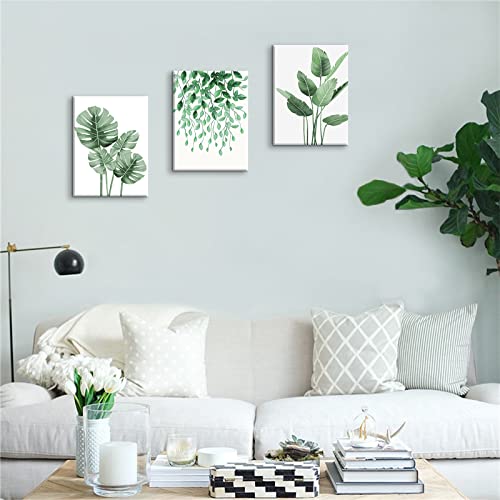 Plant Wall Art Green Prints - Botanical Leaf Pictures For Home Decoration Framed 12X16Inches Tropical Canvas Foliage Artwork Eucalyptus Poster Aloe Paitings For Indoor Office Bedroom Living Room Decor #TOP3