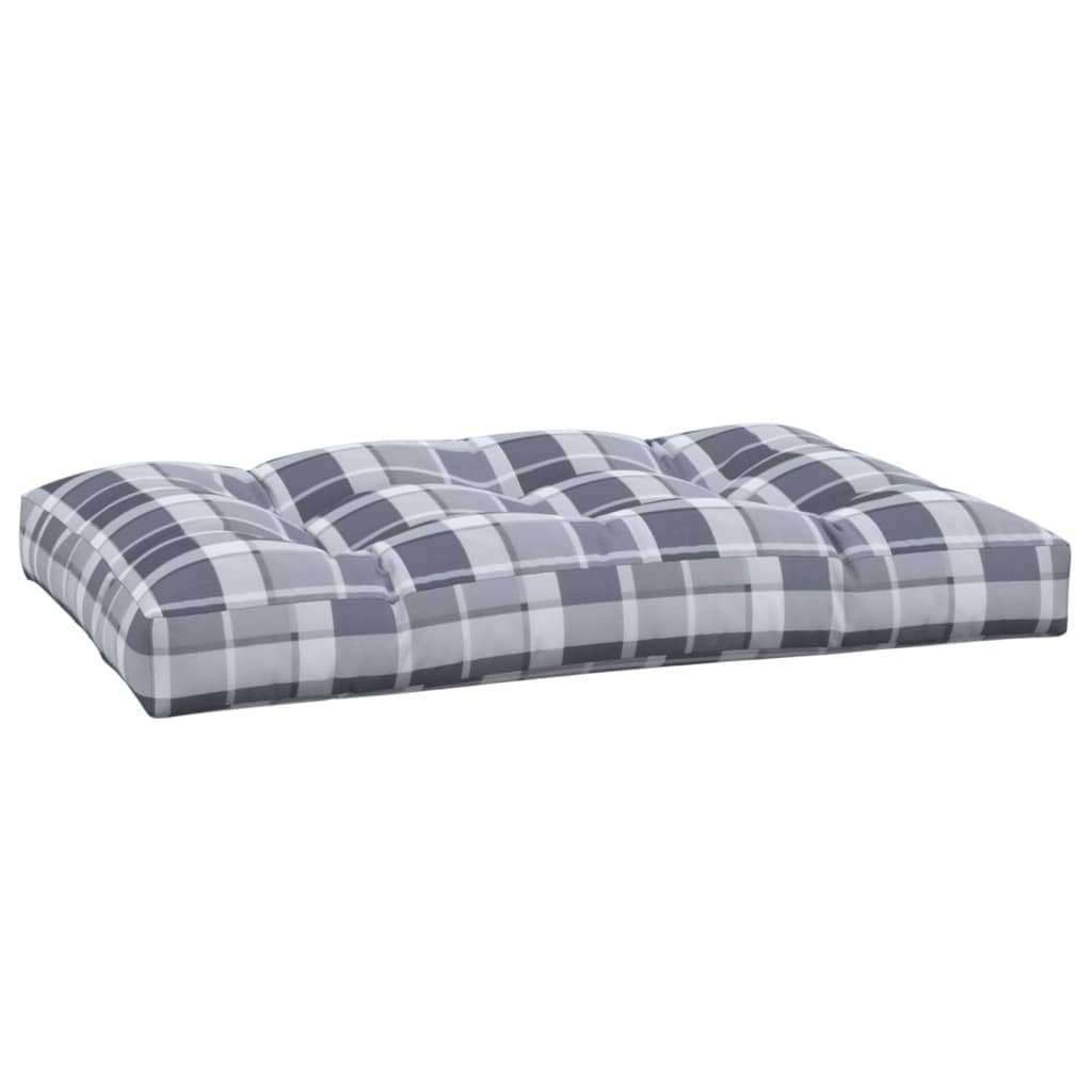 Generisch Palettenkissen Grau Karomuster 120 x 80 x 12 cm Stoff 4,6 kg
