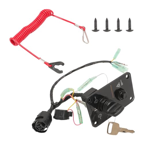 Image of 12V Main Switch Panel Single Engine Key Switch Panel Assembly for Outboard Yacht 704-82570-12-00 On-Off-Start Control Box Ignition Key Switch Panel 704-82570-11-00 704-82570-08-00