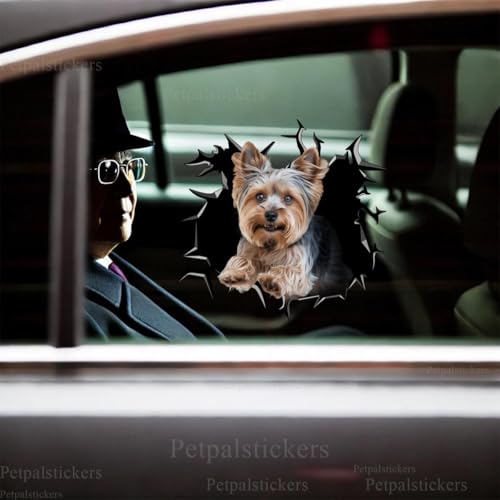 Image of Cute Dog Stickers for Car Window Decals Waterproof Funny Sticker (Yorkie Sticker Decal)