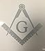 Masonic Series Freemason Compass Square Decal Sticker | Reflective White | 3