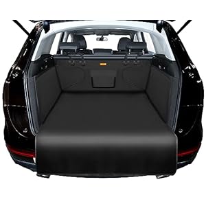 Alfheim Car Boot Liner Protector – Nonslip Waterproof Pet Dog Back Seat Cover – Durable Washable Cargo Cover Mat Travel, Universal for Medium Small Car Truck SUV (Black)