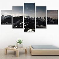 SIGNWIN 5 Panel Canvas Wall Art Mountainscape for Home Decorations Ready to Hang - 60