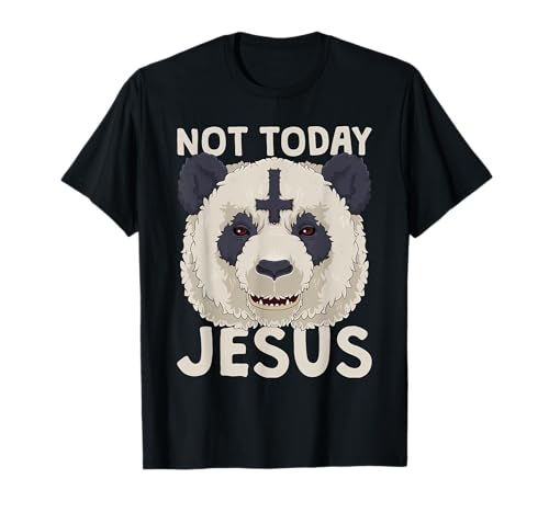 Camiseta de concierto de Death Metal con diseño de panda satánico de Not Today Jesus Camiseta